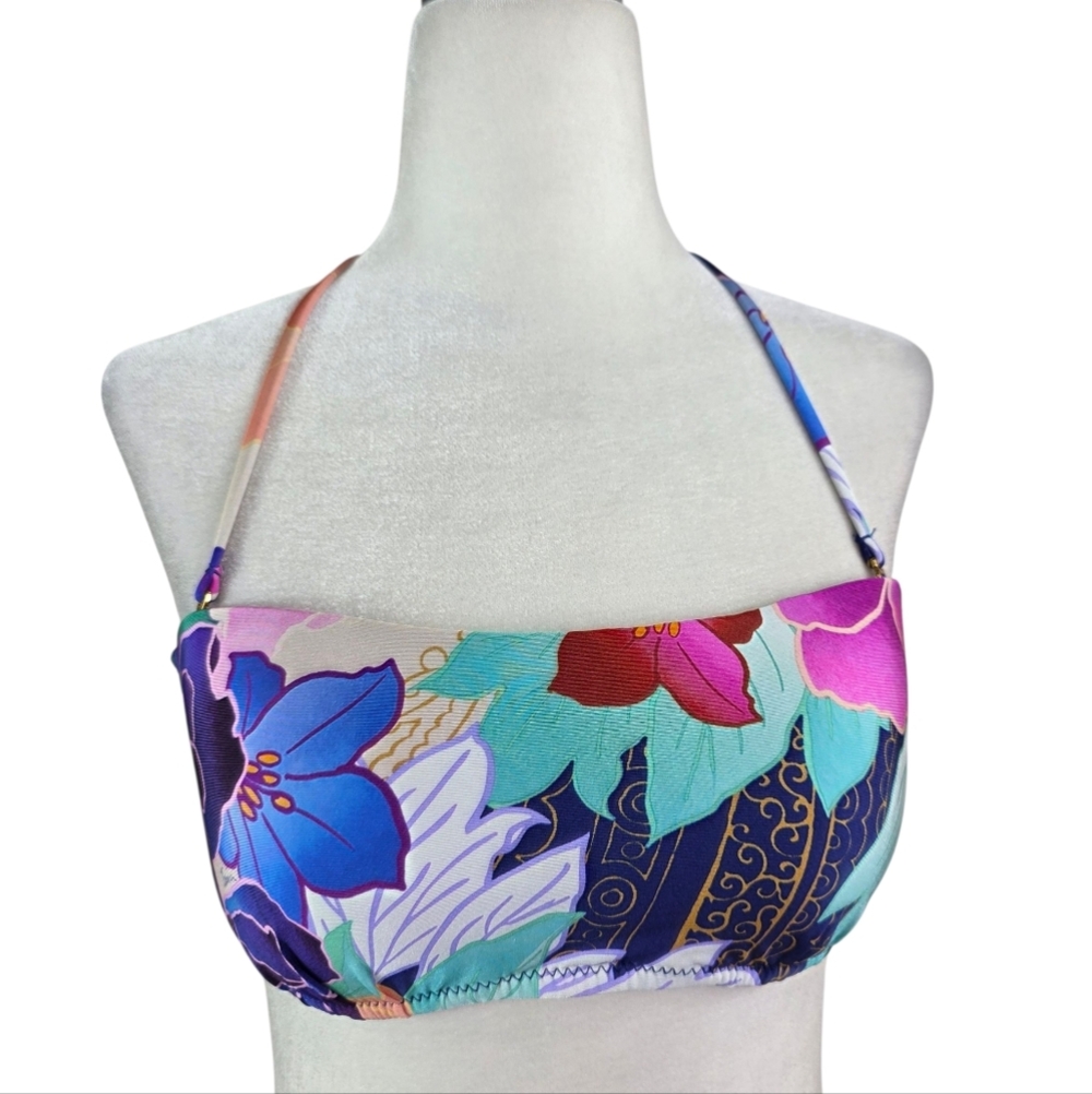 Trina Turk halter neck  abstract print swim top